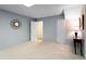 Finished basement boasting neutral carpeting, painted walls and ceilings, and decorative accents at 1061 Polo Club Nw Dr, Marietta, GA 30064