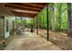 Covered patio featuring an outdoor dining set, ideal for entertaining and enjoying the serene backyard at 1061 Polo Club Nw Dr, Marietta, GA 30064