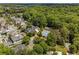 Wide aerial view displaying homes, tennis courts, and a green neighborhood setting for active lifestyles at 3848 Saint Annes Ct, Duluth, GA 30096