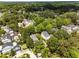 Aerial view of a neighborhood filled with mature trees, showcasing a serene and private community at 3848 Saint Annes Ct, Duluth, GA 30096