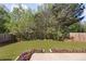 A spacious backyard showing a manicured lawn and landscaped flower beds bordering the concrete patio at 516 Winder Trl, Canton, GA 30114