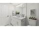 Bright bathroom featuring double sinks, modern fixtures, and a clean design at 4723 N Springs Nw Rd, Kennesaw, GA 30144