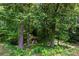 Backyard featuring mature trees and lush greenery creating a private, natural setting at 3441 Sherrod Sw Dr, Marietta, GA 30060