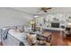 Open living room features hardwood floors, neutral walls, and a decorative fireplace at 3441 Sherrod Sw Dr, Marietta, GA 30060