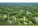 Idyllic aerial view of homes in a tranquil, heavily wooded neighborhood featuring mature trees and serene atmosphere at 150 Victoria Sta, Woodstock, GA 30189