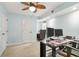 Home office space with a ceiling fan, neutral carpet, and great natural light at 150 Victoria Sta, Woodstock, GA 30189