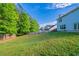 Expansive backyard featuring well-maintained grass, a wooden fence, and mature trees providing shade and privacy at 3460 Village Park Sw Ln, Atlanta, GA 30331