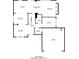 Detailed floor plan showcasing layout of the 2728 sq ft home, with kitchen, living, dining, and garage dimensions at 3460 Village Park Sw Ln, Atlanta, GA 30331