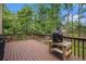Back deck with railing overlooking a green tree-filled backyard at 300 Wesfork Nw Way, Suwanee, GA 30024