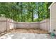 Fenced backyard with a concrete patio and mature trees at 1135 Kilmington Ct, Alpharetta, GA 30009