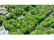 Birds eye view shows a home surrounded by vibrant lush greenery at 1348 Timberland Se Dr, Marietta, GA 30067