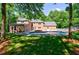 A beautiful backyard with a pool and a well-maintained lawn creates a serene outdoor space for relaxation and entertainment at 1348 Timberland Se Dr, Marietta, GA 30067