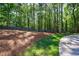 Expansive backyard featuring a lush green lawn, towering trees, and a dark wooden fence, offering privacy and tranquility at 1348 Timberland Se Dr, Marietta, GA 30067