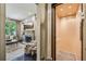 View from the living room into the home elevator showcasing the modern convenience at 306 Nottaway Ln, Alpharetta, GA 30009