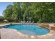 Stunning pool with sun loungers and a spa, surrounded by well-maintained landscaping, perfect for outdoor relaxation at 10410 High Falls Cir, Alpharetta, GA 30022