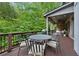 Back porch with outdoor dining and lounge areas surrounded by lush greenery, perfect for relaxing at 12980 Overlook Pass, Roswell, GA 30075