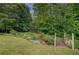 View of the landscaped garden showing a flower bed with a charming white fence at 4942 Brown Leaf Dr, Powder Springs, GA 30127