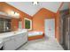 Bright bathroom showcasing double vanity, garden tub, and walk-in shower at 4942 Brown Leaf Dr, Powder Springs, GA 30127