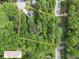 Aerial view of property outlined, surrounded by lush, mature trees at 2722 Springside Ct, Douglasville, GA 30135