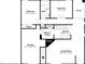 Detailed floor plan showcasing the layout of a two-bedroom home with kitchen, living room, garage and other dimensions at 1015 Lakeside Cir, Covington, GA 30016