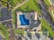 Aerial view of the community pool and amenities, surrounded by well-maintained landscaping at 3560 Summerpoint Xing, Cumming, GA 30028
