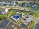 Overhead shot showcasing the community pool, clubhouse, and surrounding neighborhood at 3560 Summerpoint Xing, Cumming, GA 30028