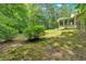 Lush backyard featuring mature trees, a green lawn and the exterior of the home at 3663 Homewood Trl, Powder Springs, GA 30127