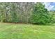 Lush green backyard featuring mature trees, offering a private outdoor space at 1405 Bramlett Forest Trl, Lawrenceville, GA 30045