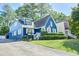 Charming blue two-story home with a landscaped front yard and a welcoming entrance at 2195 Edison Ne Ave, Atlanta, GA 30305