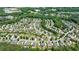 Panoramic aerial shot of a well-planned community surrounded by lush greenery and mature trees at 621 Oakbourne Way, Woodstock, GA 30188