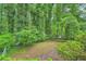 Large wooded backyard with lush greenery and mature trees at 1515 Barrier Rd, Marietta, GA 30066