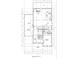 Architectural blueprint of the first floor layout, featuring a living room, kitchen, and garage at 2918 Level Ridge Rd, Atlanta, GA 30354