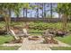 Backyard firepit surrounded by comfortable seating and lush landscaping at 4765 Silver Leaf Dr, Cumming, GA 30040