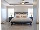 Spacious main bedroom features a decorative ceiling, neutral colors, and plenty of natural light at 4765 Silver Leaf Dr, Cumming, GA 30040