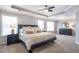 Tranquil main bedroom with a tray ceiling, large windows, and sophisticated dark wood furnishings at 4765 Silver Leaf Dr, Cumming, GA 30040
