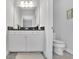 Well-lit bathroom with contemporary vanity, a toilet and a large mirror enhancing the space at 3264 Andante Ne Dr, Marietta, GA 30062