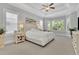 Main bedroom showcases large windows, plush carpet, trey ceiling, crown molding and a neutral color palette at 3264 Andante Ne Dr, Marietta, GA 30062