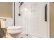 Updated bathroom with a modern shower and new toilet at 4981 Forestglade Ct, Stone Mountain, GA 30087