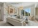 Sophisticated living room with a porcelain feature wall and sliding glass doors at 7540 Shadburn Ferry Rd, Cumming, GA 30041