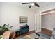 Office space featuring a stylish desk, ample lighting, and hardwood flooring at 422 Laurel Spring Ct, Canton, GA 30114