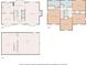 Detailed floor plan showcasing the layout of multiple floors, including bedrooms, kitchen, and garage at 5307 Red Rock Trce, Powder Springs, GA 30127