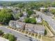 Aerial view showing townhomes located near shopping, business, and local park at 281 Cherokee Ne St, Marietta, GA 30060