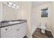 Bathroom featuring granite vanity, framed mirror and step-in shower at 26 Alisha Nw Cir, Cartersville, GA 30121