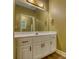 Bright bathroom featuring vanity with white cabinets and a modern sink at 116 Woolsey Creek Trl, Fayetteville, GA 30215