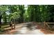 Private driveway with iron gate entrance leading to secluded property surrounded by lush trees at 116 Woolsey Creek Trl, Fayetteville, GA 30215