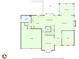Detailed floor plan showcasing the layout of the home, including the kitchen, living room, and garage at 7014 E Hills Way, Woodstock, GA 30189