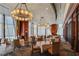 Elegant dining room with chandelier lighting and stunning views at 3344 Peachtree Rd # 3505, Atlanta, GA 30326