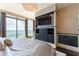 Bedroom with built-in storage and large windows offering city views at 3344 Peachtree Rd # 3505, Atlanta, GA 30326