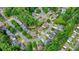 Aerial view of a well-maintained neighborhood featuring lush trees and greenery at 4170 Haynes Mill Nw Ct, Kennesaw, GA 30144
