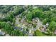 Aerial view of a neighborhood featuring homes with lush, mature trees at 4170 Haynes Mill Nw Ct, Kennesaw, GA 30144